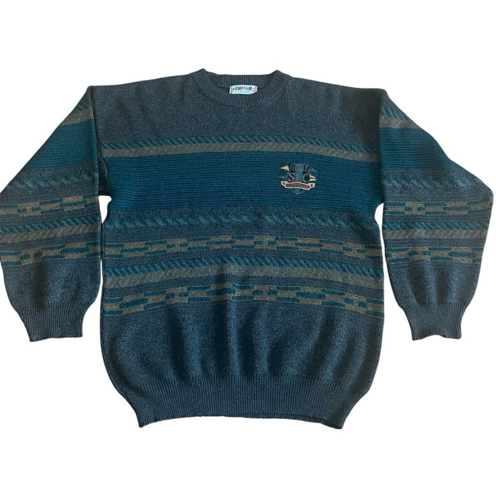 VINTAGE Ferraro SLC Yacht Club Styled In Italy Sweater Preppy
